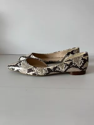 Nine West Faux Snakeskin Print Pointy Toe Flats 9.5 • $30