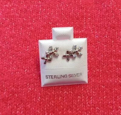 Women 925 Sterling Silver Cubic Zircon Jewelry  Earrings Stud Flowers  • $20