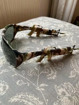 Jeremy Scott X Linda Farrow M16 Rifle Sunglasses Rectangular Green Camo • £150