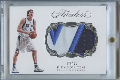 Dirk Nowitzki 2016-17 Flawless Silver Patch GAME USED 09/18 Dallas Mavericks • $499.99