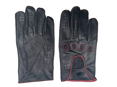 Men's 100% Genuine Leather Driving Gloves Reverse Stitch Chauffeur • $20