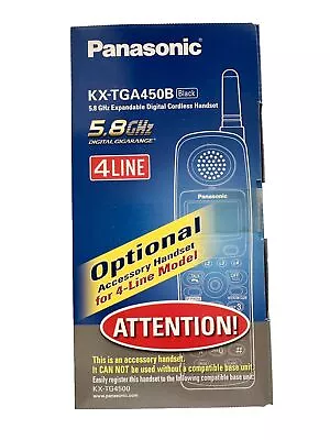 Panasonic KX-TGA450B New 5.8 GHz Black 4 Line Cordless Phone Handset Sealed • $133