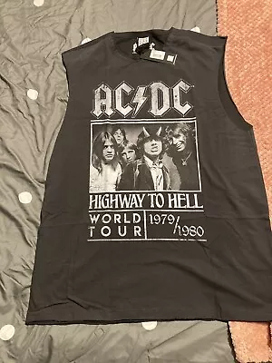 ACDC Sleeveless Vest Top Tshirt M High Way To Hell • £16