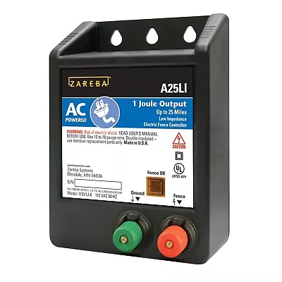 Zareba A25LI AC Powered Low Impedance 25 Mile Fence Charger • $138.51