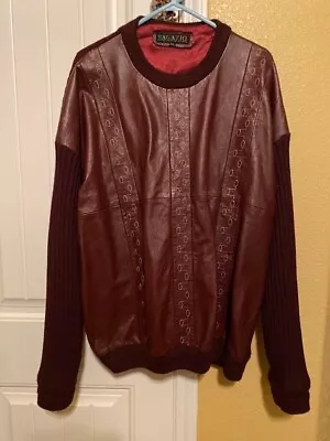 Vintage Retro Bagazio Men's Leather Sweater Pullover XL • $39.99