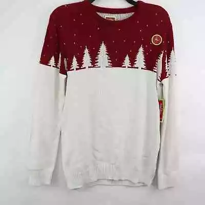 Holiday Arcade Mens Family Christmas Sweater Red Color Block Conifers XL New • $21.03