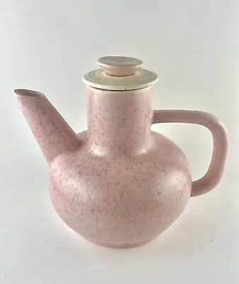 Vintage 1950s Pink Coffee Tea Pot Speckled Ceramic MCM Deco • $16