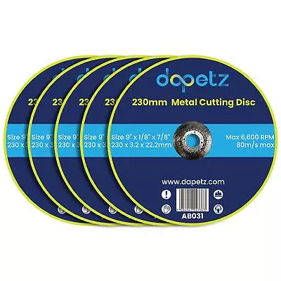 5Pc Metal Cutting Discs Angle Grinder Disc Thin Stainless Steel 230mm • £11.49