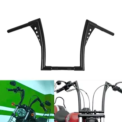 Motorcycle Handlebar  Black 14  Rise Ape Hanger Drag Bar For Harley Softail • $109.99