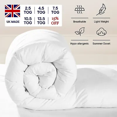 Duvet TOG 2.5 4.5 10.5 13.5 Quilt Single Double King Super King Size Bed Duvets • £9.99