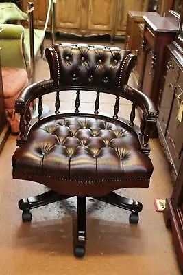 $1395 • Buy A New Chesterfield Captains Chair Office Chair In 100% Leather - Various Colours