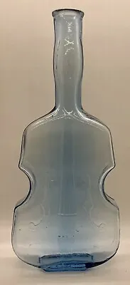 Vintage Violin Cello Shaped Blue Glass Bottle • $18.99