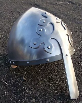 Medieval SCA Larp Medieval Helmet Knight Armor Norman Helmet • £79.32