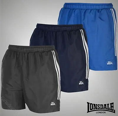 Lonsdale Mens 2 Stripe Woven Shorts - Sporty Comfort - 50% OFF !!! SALE !!! • £8.16