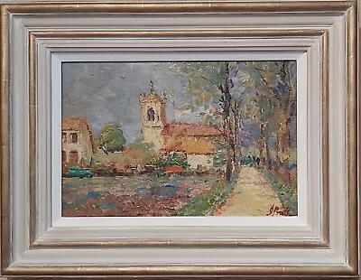 Oil By Jeffrey Pratt Lavender Fields With Church B1940 Signed • £2495