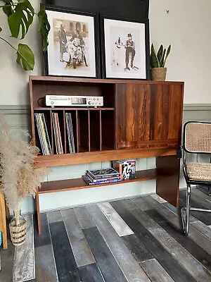 Vintage Mid Century Rosewood Shelving Unit / Record Vinyl Storage / Bookcase 70s • £375