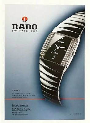 2004 RADO Sintra Jubile Unique Combination Diamonds & High-Tech Ceramic PRINT AD • £10.12