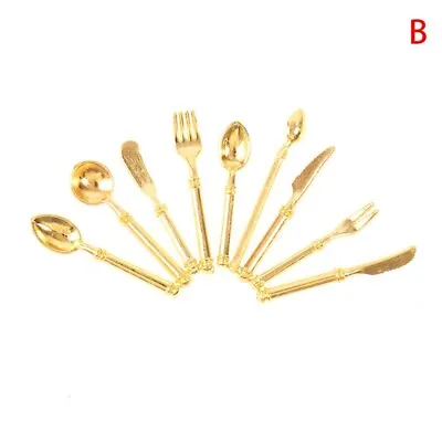 9PC OLD Copper Silverware Dollhouse 1:12 Scale Miniatures Tableware Knife Spoon • $5.68