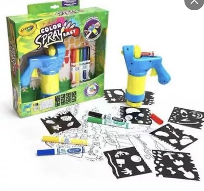 NEW Crayola Mini Marker Sprayer Kids Airbrush Art Kit With Stencils • $14.99