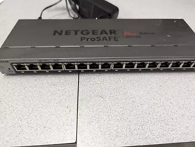 NETGEAR ProSafe Plus 16-Port Gigabit Ethernet Managed Switch GS116Ev2 W/ Adapter • $35