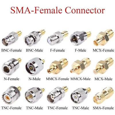 10Pcs RF Coaxial SMA Female To BNC TNC MCX MMCX UHF N For TV Repeater Antenna • $39.99