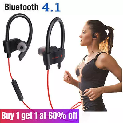 Sweatproof Wireless Bluetooth Earphones Headphones Sport Run For Samsung IPhone • £4.12