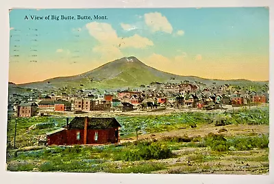 Town View Big Butte Butte Montana Mt. Vintage 1913 Postcard • $3.99