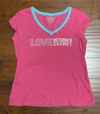 Victorias Secret Short Sleeve Loungewear Sleep Shirt Womens Size Medium M Pink • $15