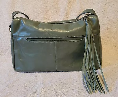 HOBO Kole Green Vintage Hide Tassel 100% Leather Shoulder Purse Handbag Excell  • £42.95