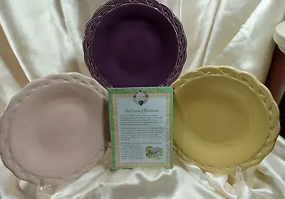 Pfaltzgraff Circle Of Kindness Accent Salad Plates 7.5  - Set Of 3 (3 COLORS) • $19