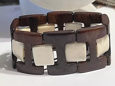 Vintage Wood Stretch Bracelet Monies? B3 • $22