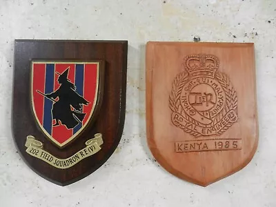 Pair Of Military Royal Engineers/field Squadron Wall Plaques - Good Condition • £20