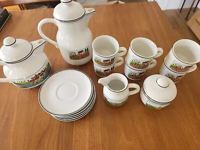 Villeroy & Boch Design Naif Laplau Teapot Coffee Pot Creamer Sugar And 6 Cups • $100