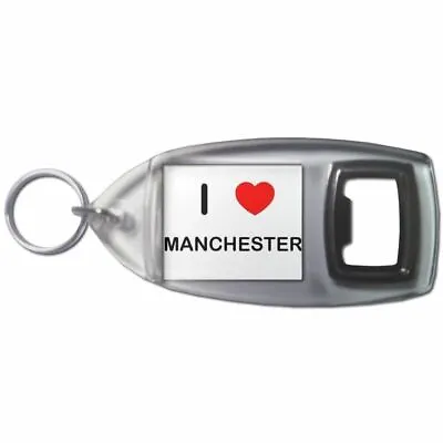 I Love Manchester - Plastic Bottle Opener Key Ring New • £4.49