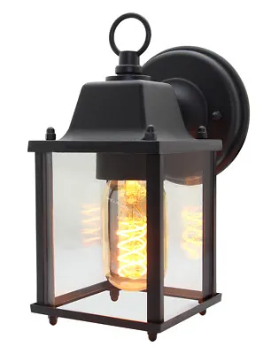 £18.99 • Buy Vintage Outdoor Wall Light Black Metal Glass Lantern Style Wall Lamp ZLC082B