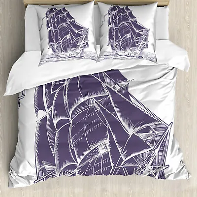 Nautical Duvet Cover Old Sail Boat In Sea • £32.99