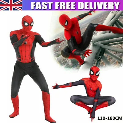 Kids Boy Men Far From Home Spiderman Costume Superhero Cosplay Fancy Dress Up • £6.67