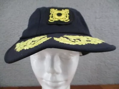 VINTAGE Adjustable Captain Visor Hat Cap Astro Navy Blue • $34.18