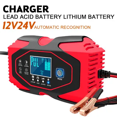 New Car Battery Charger 12V/24V Volt Motorcycle Battery Repair Type AGM Charger • $67.48