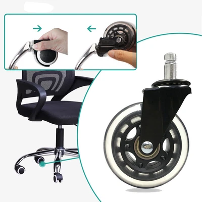$18.19 • Buy Office Chair Wheels Replacement Rubber Chair Casters Office PU Chair Castors AU