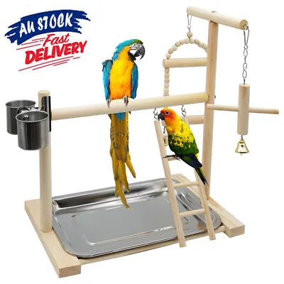 Bird Parrots Playground Birdcage Playstand Play Gym Parakeet Playpen Ladder Toys • $26.99