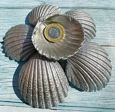 10x Silver Cockles Shell | Art Supply | Natural SeaShells | Crafting Supply | UK • £9.95