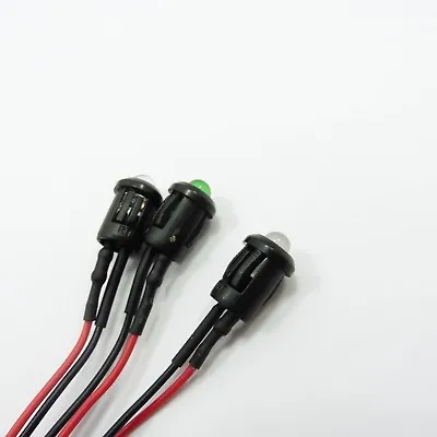 DC 12V 5mm LED Diode With Holder 20cm Wire Light Emitter Pre-Wired Cable • £3.01