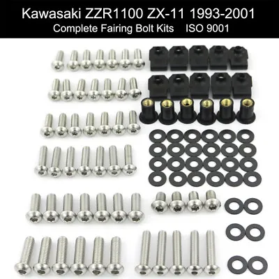 Fit For 1993-2001 KAWASAKI ZZR1100 ZX-11 2000 Full Fairing Bolts Bodywork Screws • $28.71