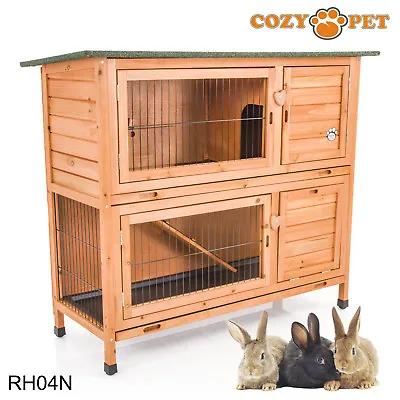 Rabbit Hutch By Cozy Pet 4 Ft With 2 Levels Guinea Pig Hutches Run Ferret Runs  • £99.99