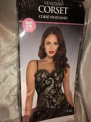 Venetian Corset Costume Cosplay Black And Gold New Size Small • $19.99
