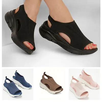 Womens Orthopedic Wedge Sandals Slingback Walking Flat Shoes Summer Toe Sandals • £10.35