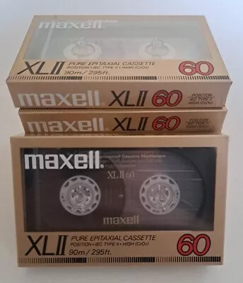 MAXELL XLII 60 PURE EPITAXIAL CASSETTES 90M/295ft  Lot Of 6  (FACTORY SEALED) • $99.91