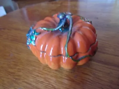 Rucinni Jewed Enamel Pumpkin Trinket Box • $7