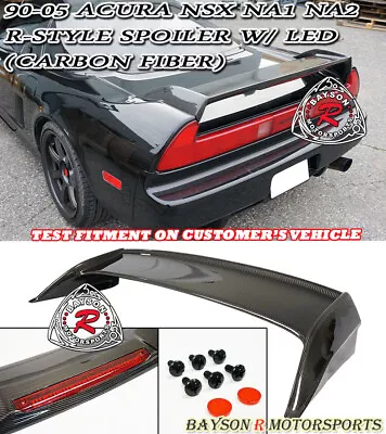 $799.99 • Buy Fits 90-05 Acura NSX R-Style Rear Trunk Spoiler (Carbon) W/ Red LED Brake Light